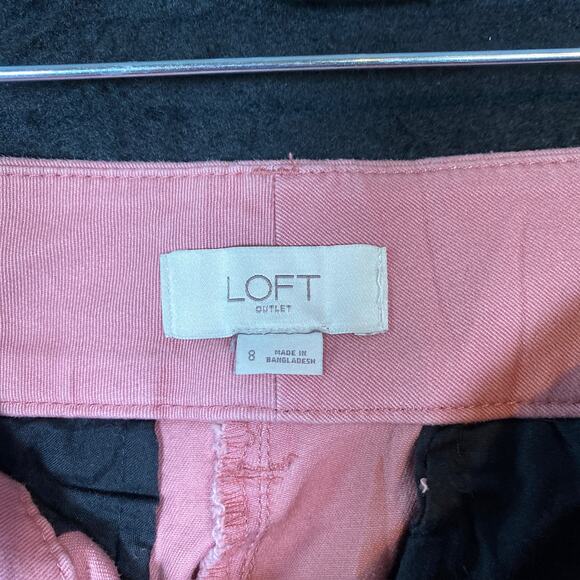LOFT Outlet Womens Pants Pink Mid Rise Modern Roll Cuff Chino Stretch 8 - Picture 4 of 12